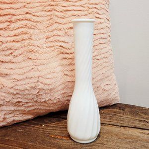 Cottagecore white milk glass vase